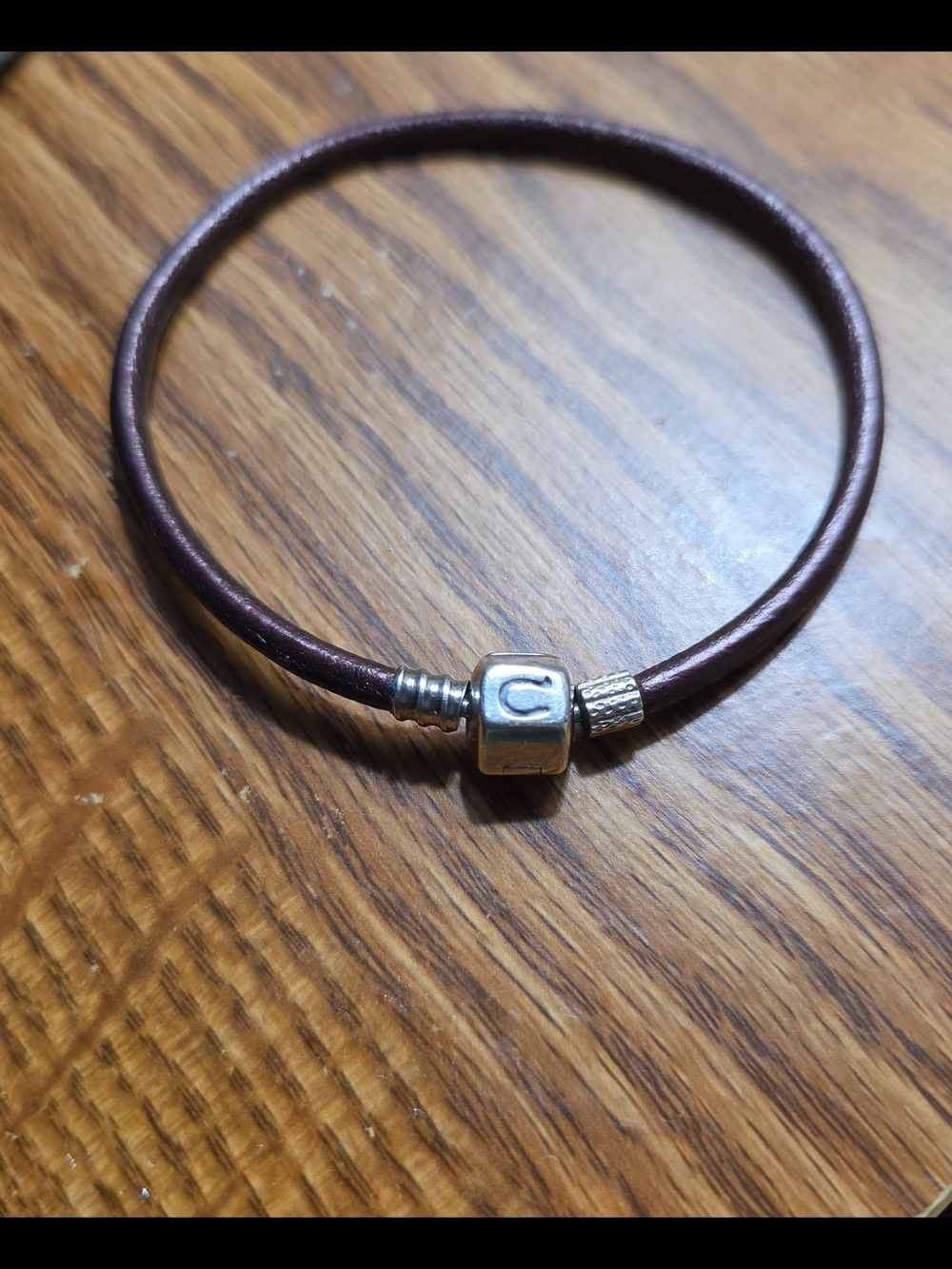 Chamilia Brown Leather Bracelet with Silver Accent Bead
